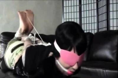 Asian whore blindfolded, gagged and used as a cum dumpster - icpvid.com