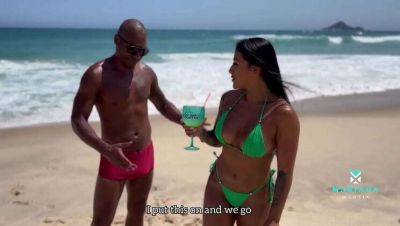 Mariana Martix - Mark - Wild encounter with a Brazilian fan leading to rough sex - Mariana Martix and Mark Butt's Hot Beach Encounter - porntry.com - Brazil